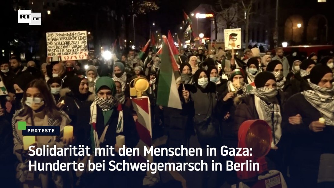 Solidarität mit den Menschen in Gaza: Hunderte bei Schweigemarsch in Berlin