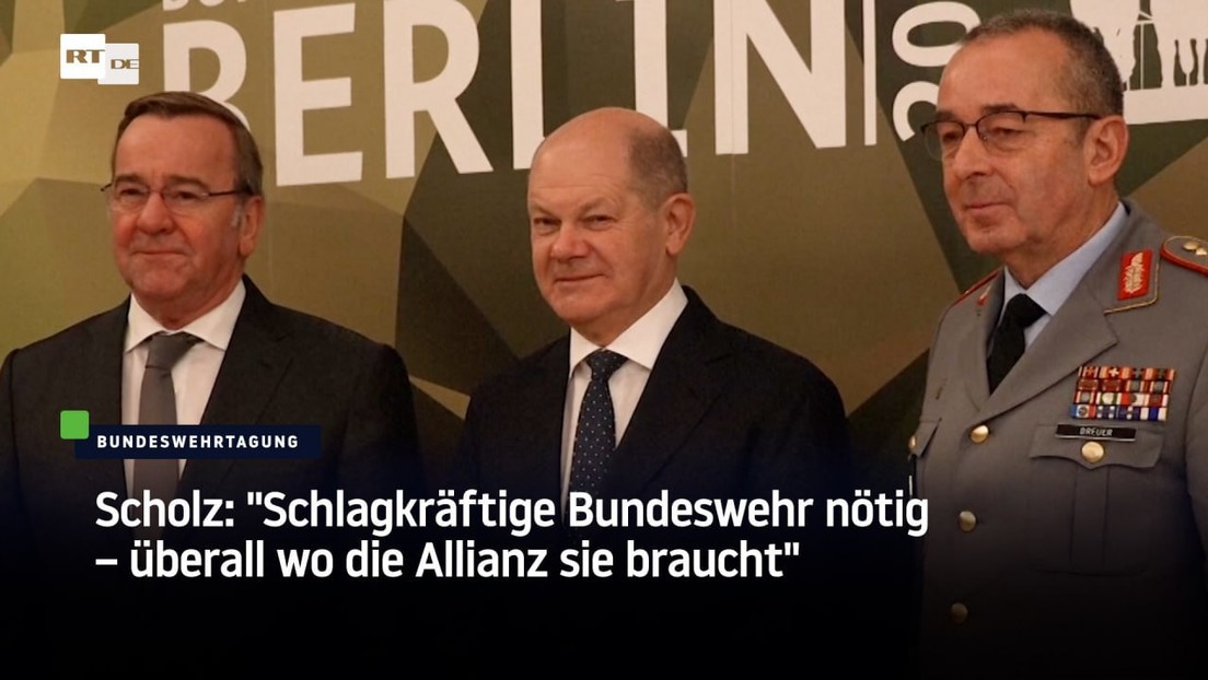 Bundeswehrtagung in Berlin: Scholz sichert langfristige Erhöhung des Verteidigungsetats zu