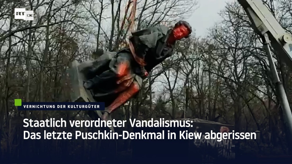 Staatlich verordneter Vandalismus: Das letzte Puschkin-Denkmal in Kiew abgerissen