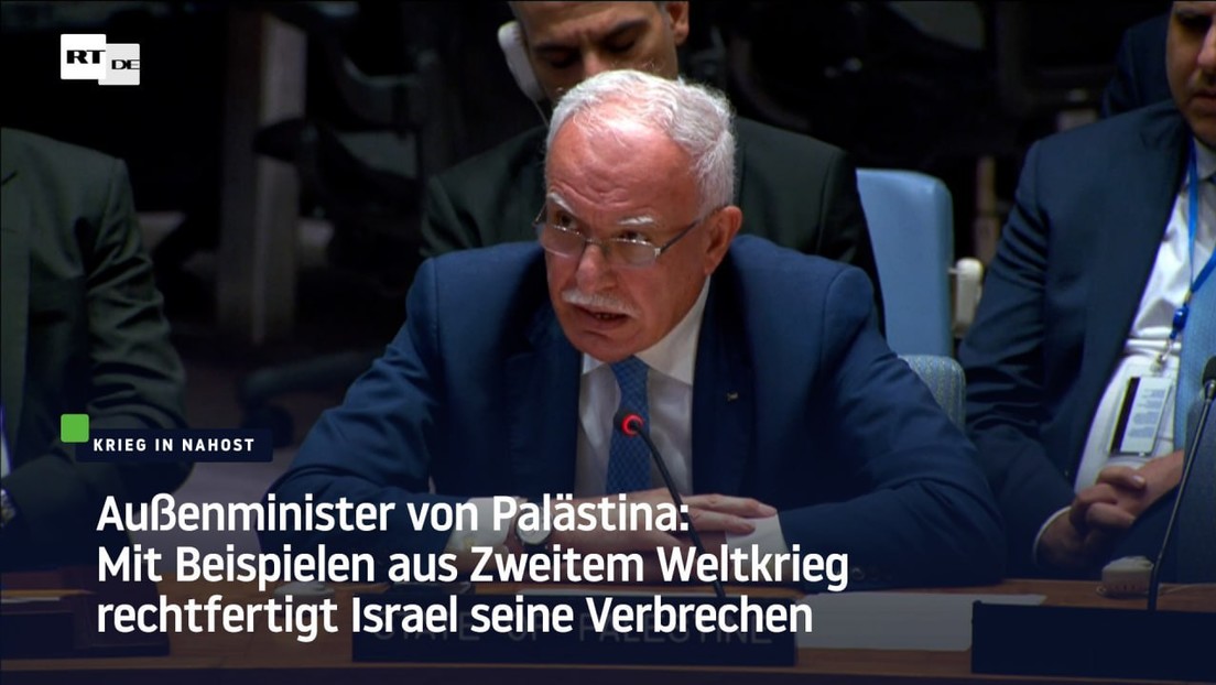 Palästinensischer Minister: Mit Beispielen aus Zweitem Weltkrieg rechtfertigt Israel Verbrechen
