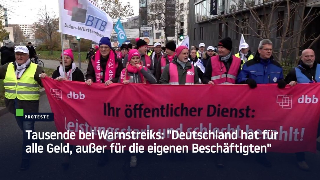 Tausende bei Warnstreiks: "Deutschland hat für alle Geld, außer für die eigenen Beschäftigten"