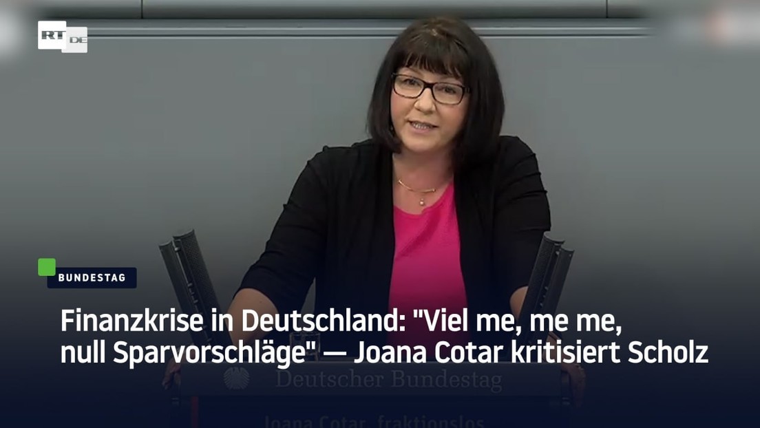 Finanzkrise in Deutschland: "Viel me, me me, null Sparvorschläge" — Joana Cotar kritisiert Scholz