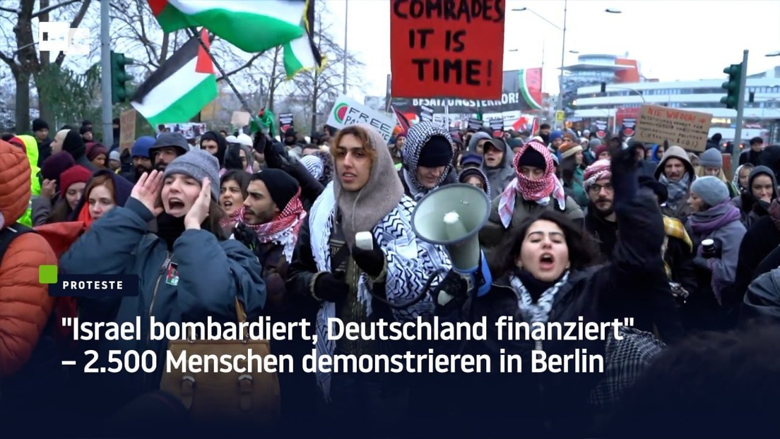"Israel bombardiert, Deutschland finanziert" – 2.500 Menschen demonstrieren in Berlin