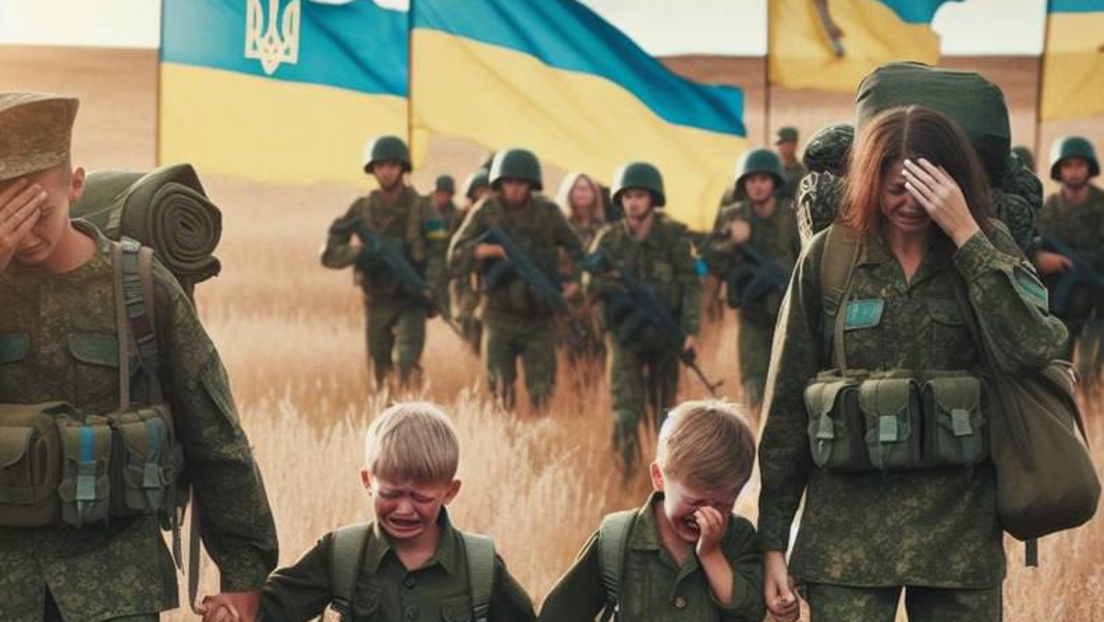 Sobald massenweise Frauen im Ukraine-Krieg fallen, fordert Kiew die Kinder zu Rache auf