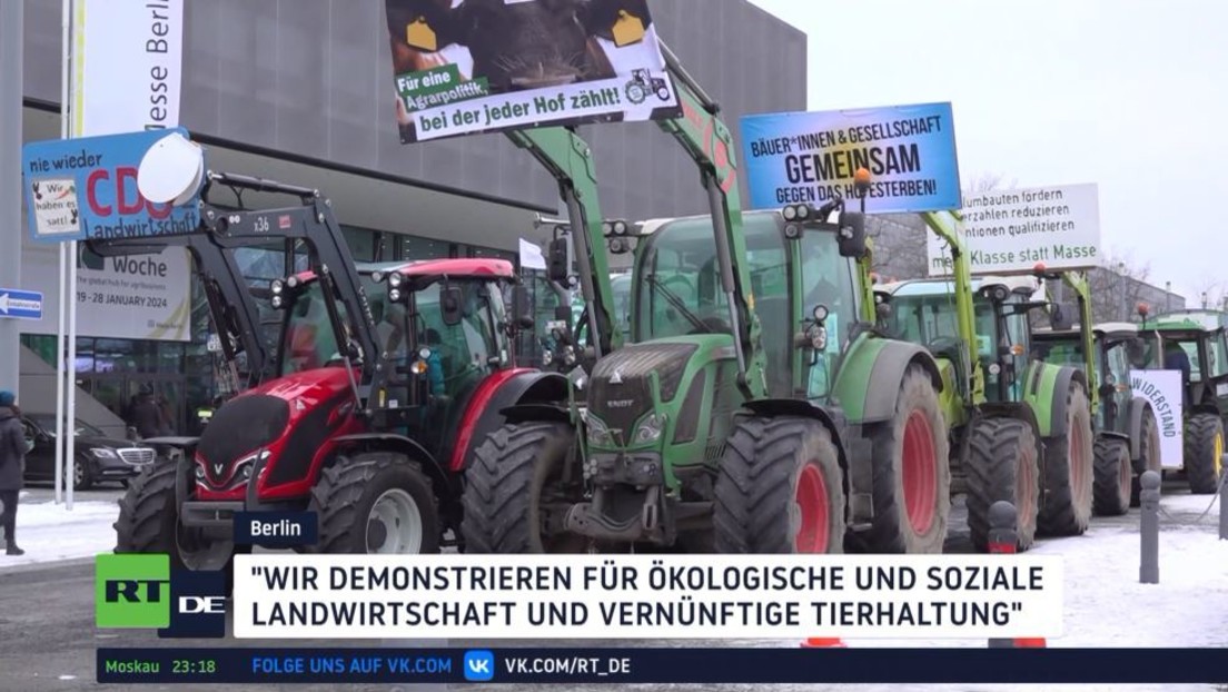 Berlin: Bauern protestieren bei der Grünen Woche