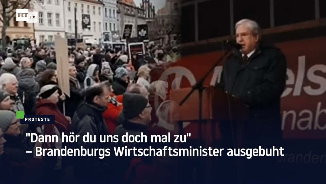 "Dann hör du uns doch mal zu" – Brandenburgs Wirtschaftsminister auf Protest ausgebuht