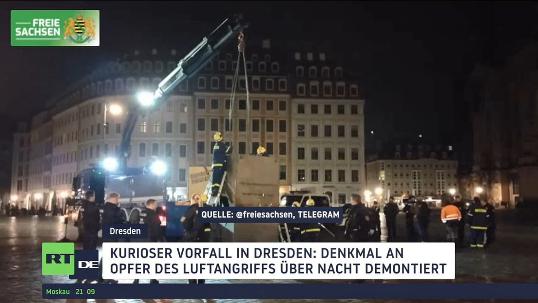Dresden: Denkmal für Opfer des britischen Luftangriffs demontiert
