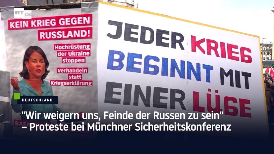 "Wir weigern uns, Feinde der Russen zu sein" – Proteste bei Münchner Sicherheitskonferenz