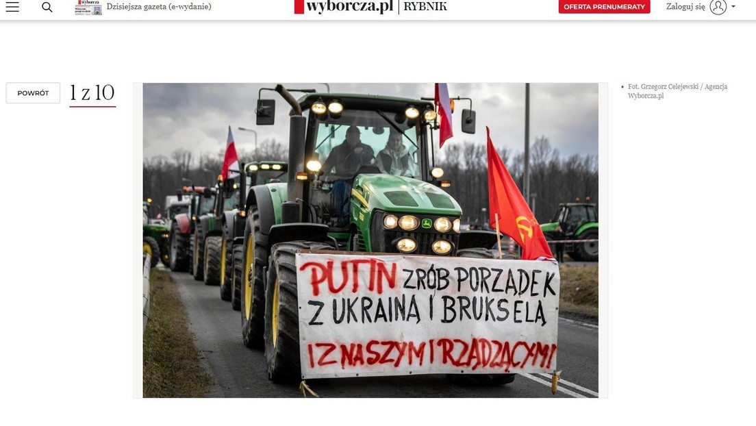 Bauernproteste in Polen: Staatsanwaltschaft ermittelt wegen Pro-Putin-Plakat und Sowjetfahne