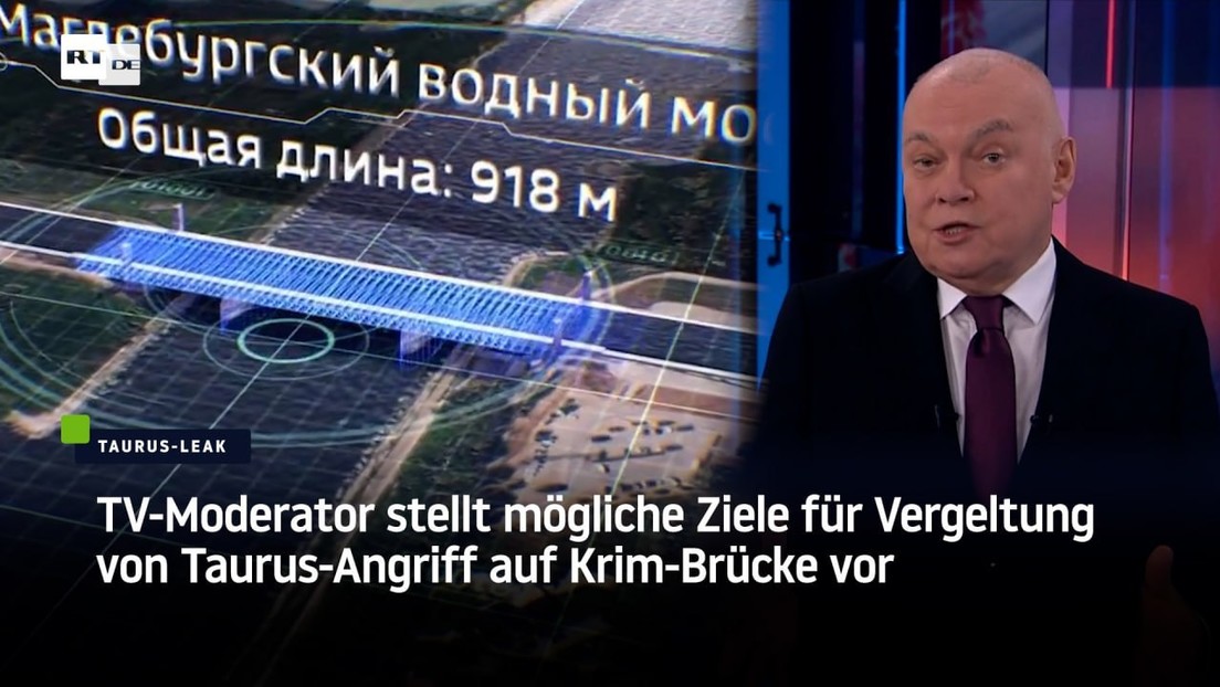 TV-Moderator stellt mögliche Ziele für Vergeltung von Taurus-Angriff auf Krim-Brücke vor