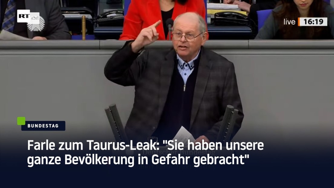 Farle zum Taurus-Leak: "Sie haben unsere ganze Bevölkerung in Gefahr gebracht"