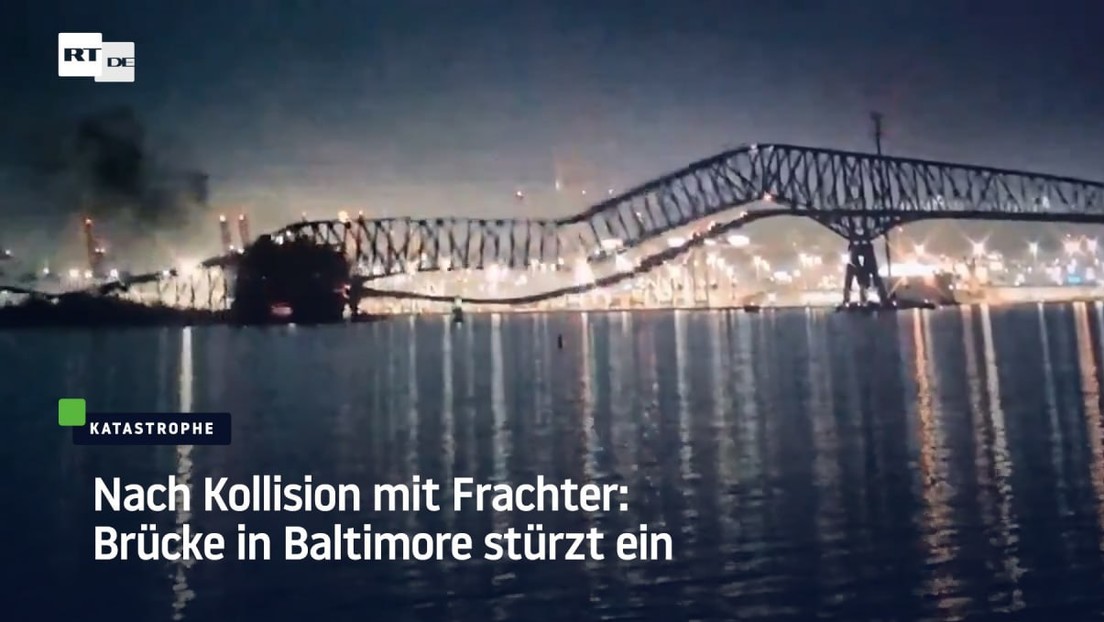 Nach Kollision mit Frachter: Brücke in Baltimore stürzt ein