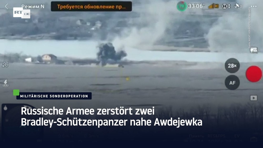 Russische Armee zerstört zwei Bradley-Schützenpanzer nahe Awdejewka