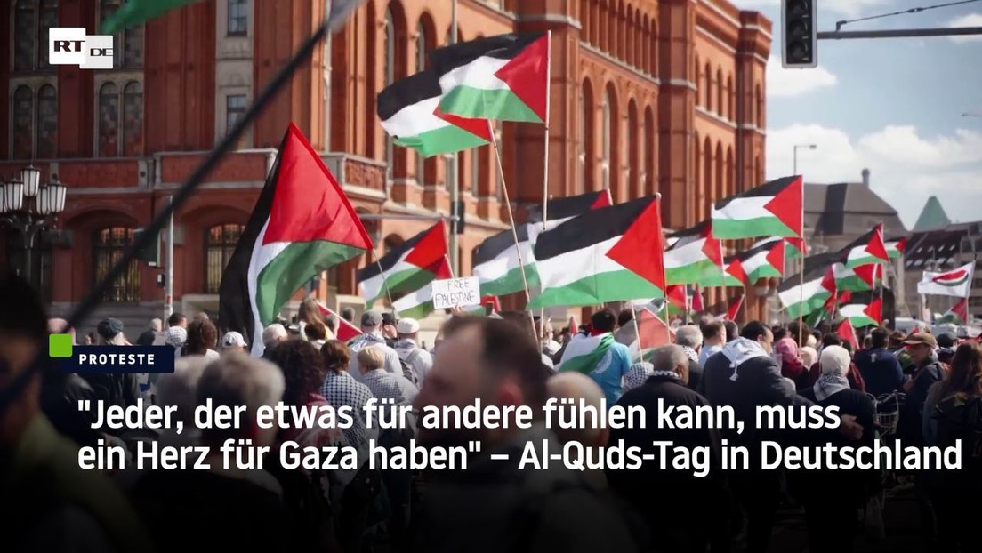 "Jeder, der etwas für andere fühlen kann, muss ein Herz für Gaza haben" – Al-Quds-Tag in Deutschland