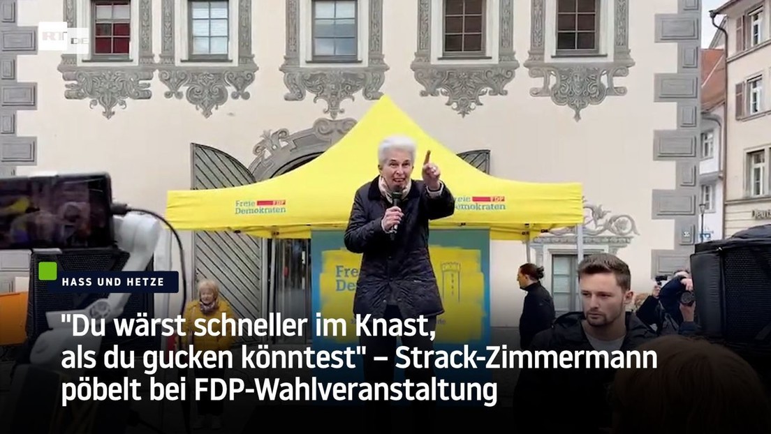 "Du wärst schneller im Knast, als du gucken könntest" – Strack-Zimmermann pöbelt bei Wahlveranstung