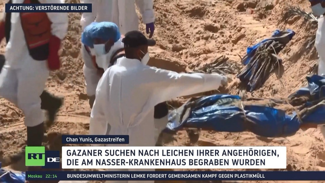 Massengräber im Gazastreifen: Suche nach Leichen am Nasser-Krankenhaus