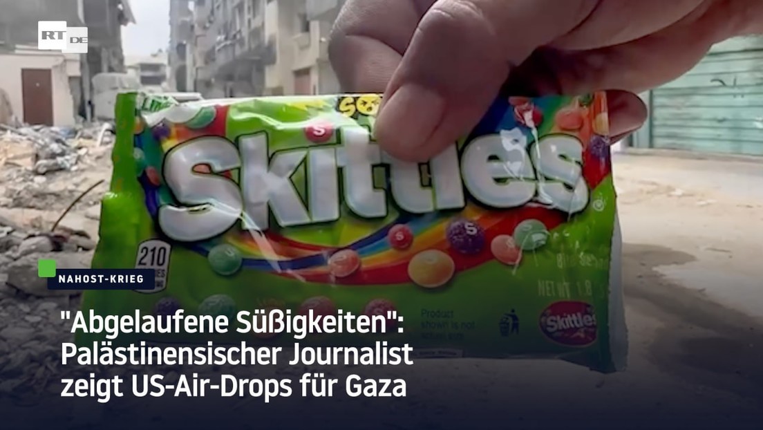 "Abgelaufene Süßigkeiten": Palästinensischer Journalist zeigt US-Air-Drops für Gaza