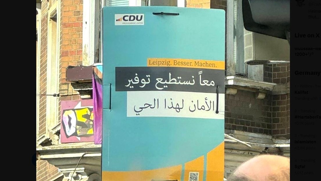 Der tägliche Wahnsinn – CDU-Sachsen nah am Bürger – auf Arabisch: "Zusammen Sicherheit schaffen"