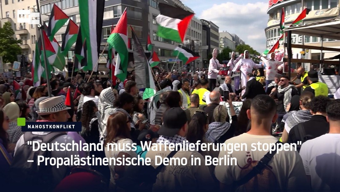 "Deutschland muss Waffenlieferungen stoppen" – Propalästinensische Demo in Berlin
