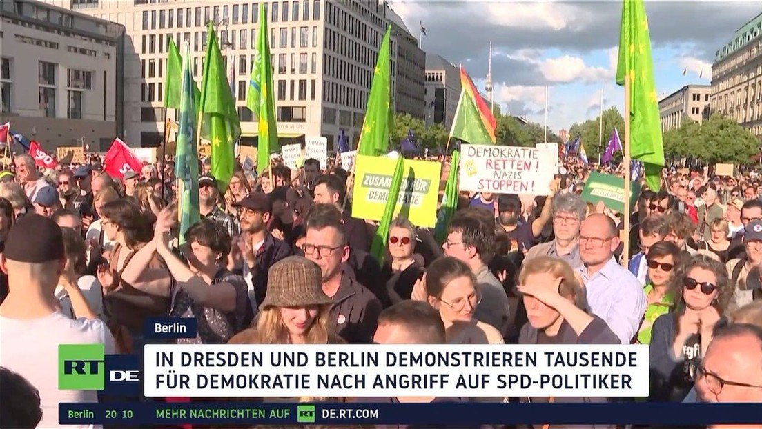 Dresden und Berlin: Tausende demonstrieren für Demokratie nach Angriff auf SPD-Politiker