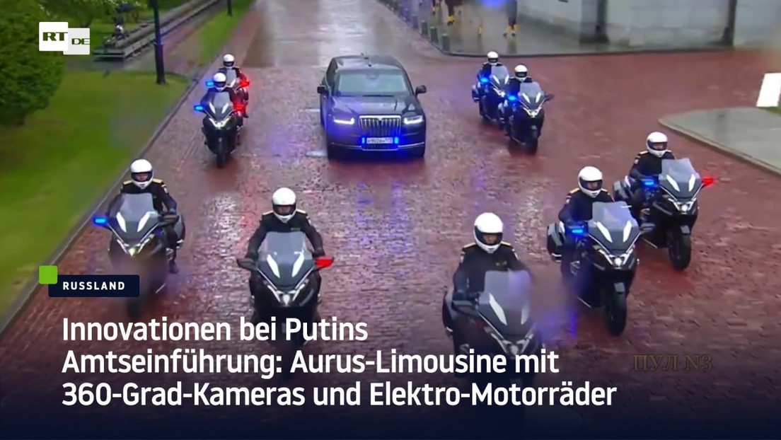 Innovationen bei Putins Amtseinführung: Aurus-Limousine mit 360-Grad-Kameras und Elektro-Motorräder