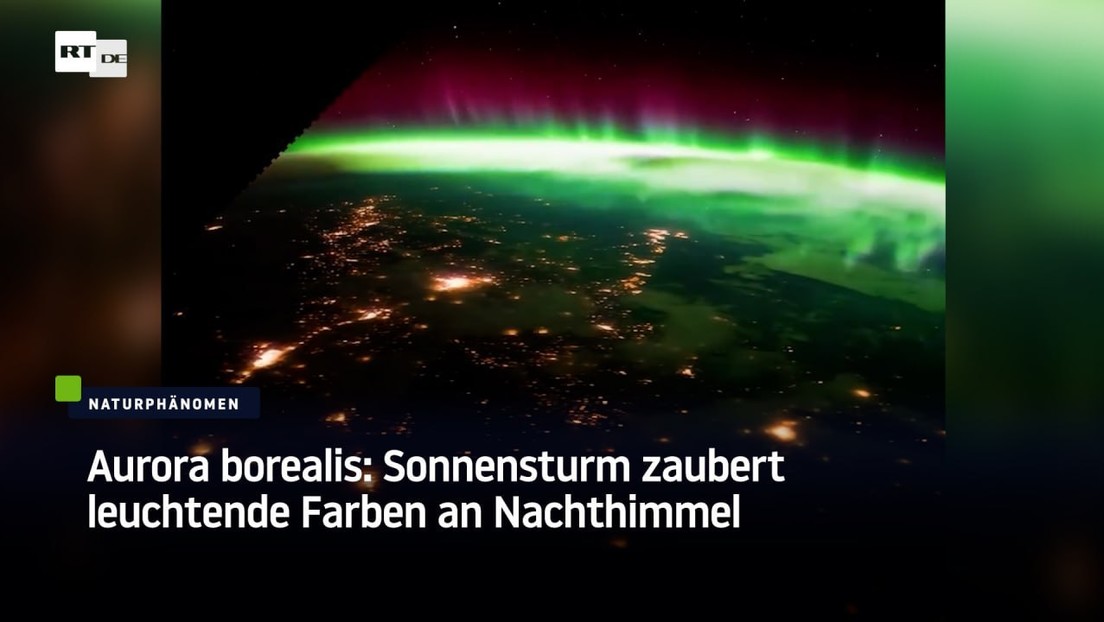 Aurora borealis: Sonnensturm zaubert leuchtende Farben an Nachthimmel