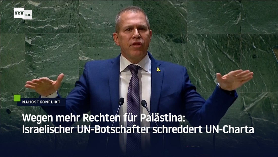 Wegen mehr Rechten für Palästina: Israelischer UN-Botschafter schreddert UN-Charta