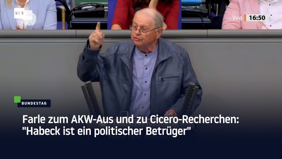 Robert Farle zum AKW-Aus und zu Cicero-Recherchen: "Habeck ist ein politischer Betrüger"