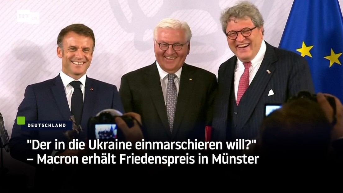 "Der in die Ukraine einmarschieren will?" – Macron erhält Friedenspreis in Münster