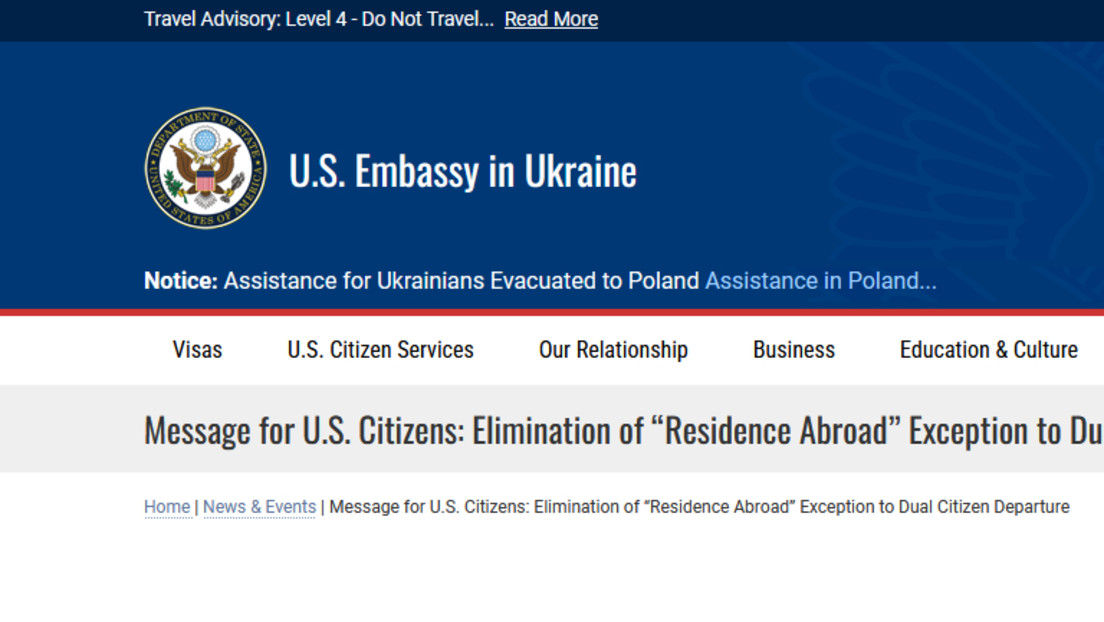 US-Botschaft in Kiew gibt neue Reisewarnung für die Ukraine aus