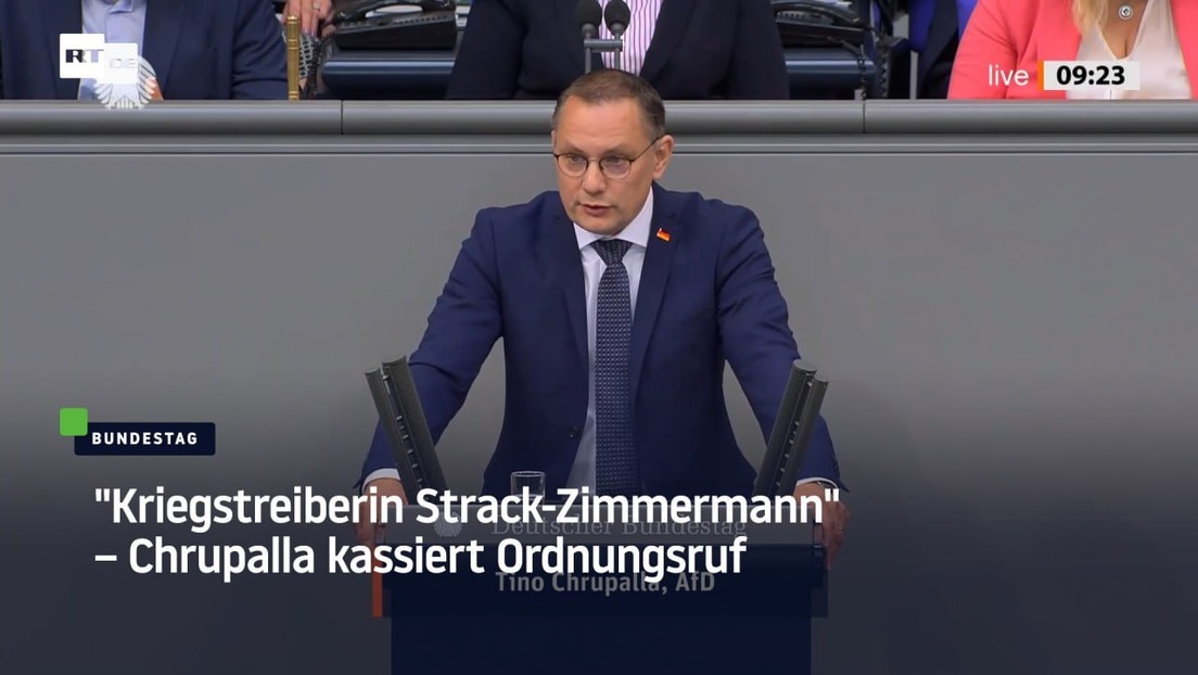 "Kriegstreiberin Strack-Zimmermann" – AFD-Politiker Chrupalla kassiert Ordnungsruf