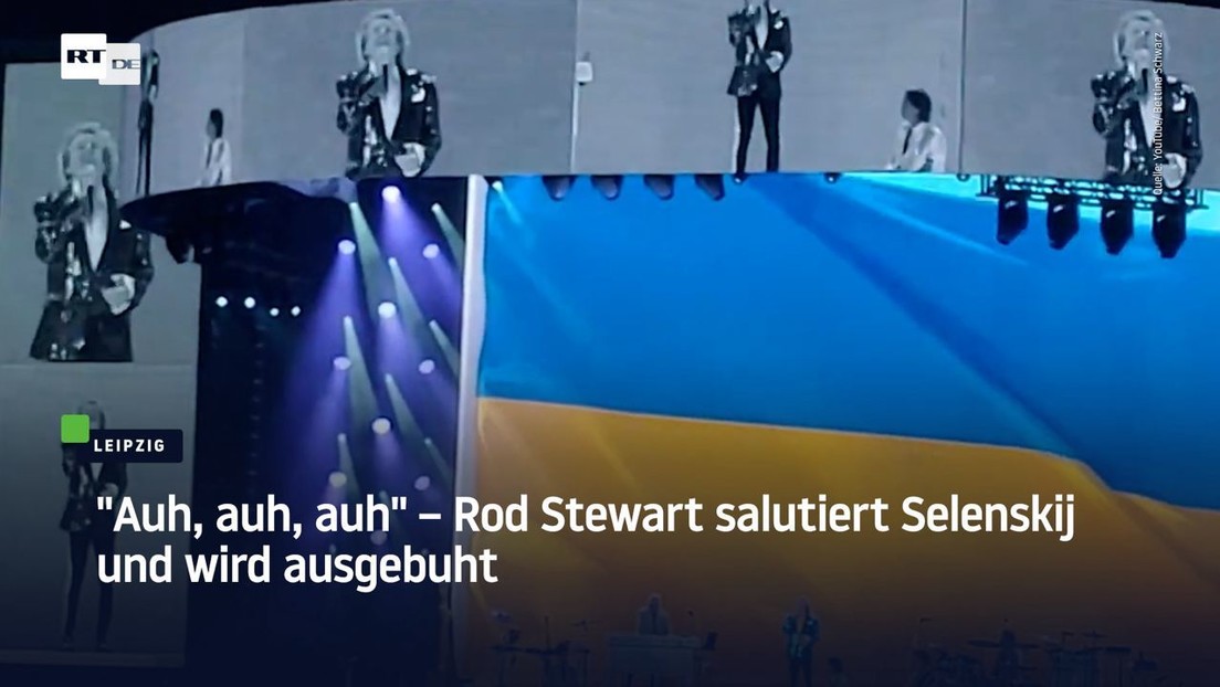 Leipzig: "Auh, auh, auh" – Rod Stewart salutiert Selenskij und wird ausgebuht