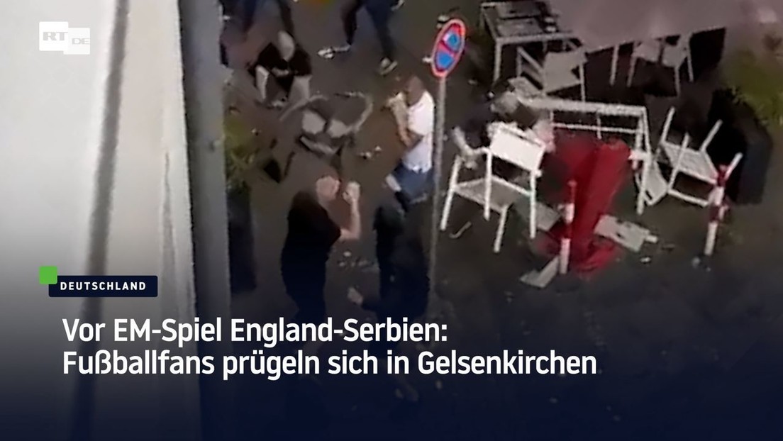 Vor EM-Spiel England-Serbien: Fußballfans prügeln sich in Gelsenkirchen