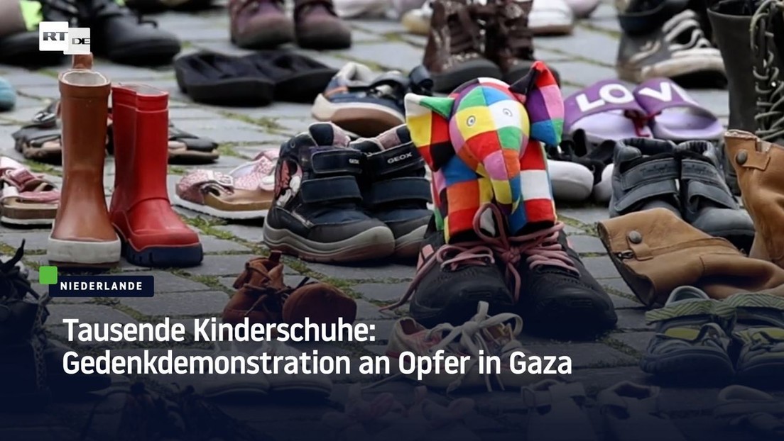 Tausende Kinderschuhe: Gedenkdemonstration an Opfer in Gaza