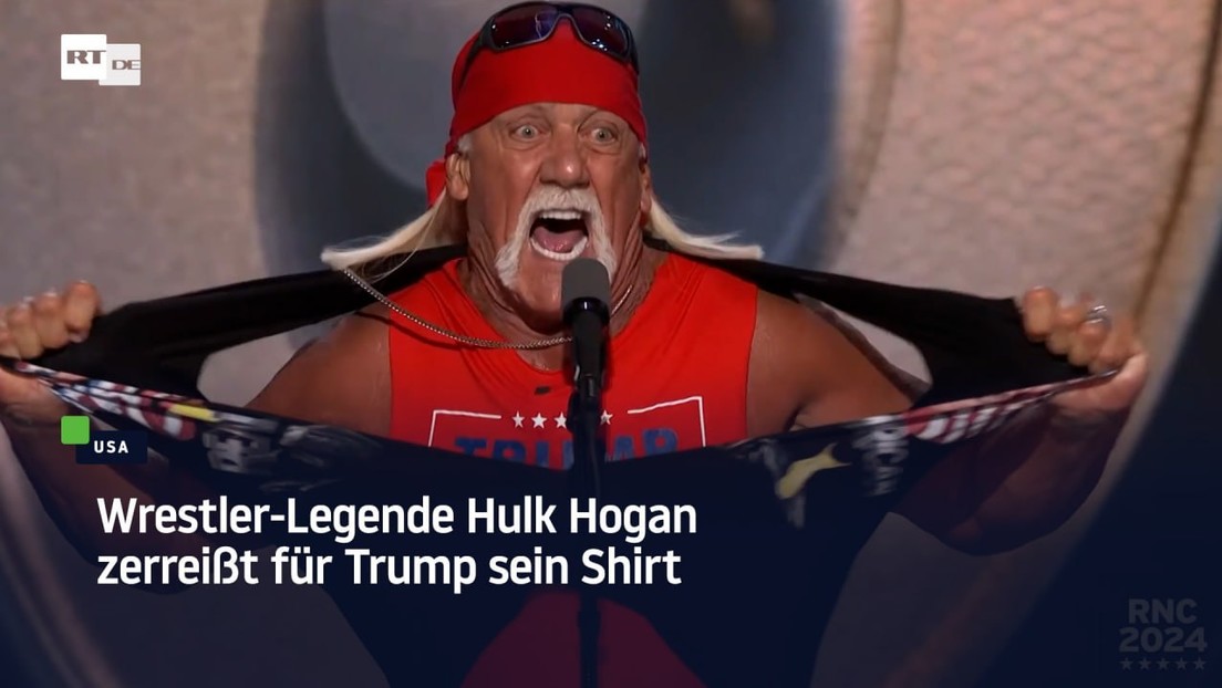 Kein US-Wahlkampf ohne Show: Wrestler Hulk Hogan zerreißt für Trump sein Shirt