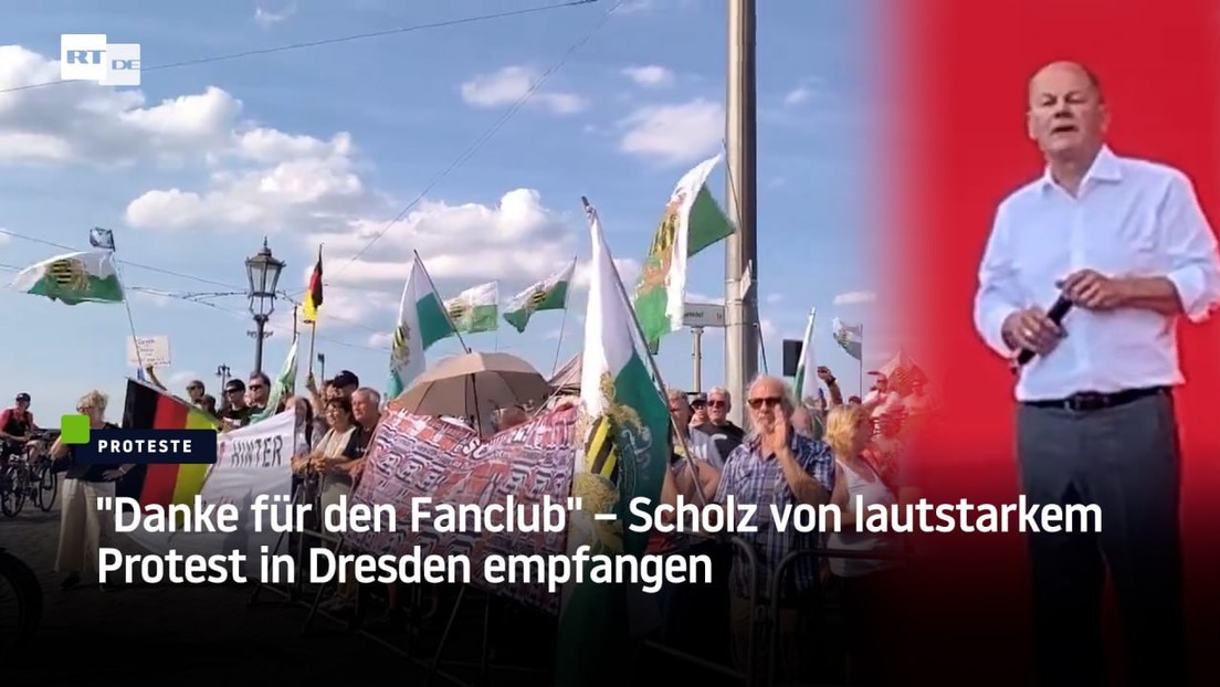 "Danke für den Fanclub" – Scholz in Dresden von lautstarkem Protest empfangen