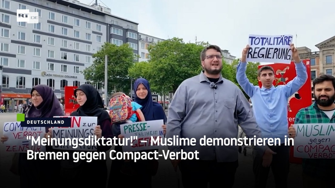 "Meinungsdiktatur!" – Muslime demonstrieren in Bremen gegen Compact-Verbot