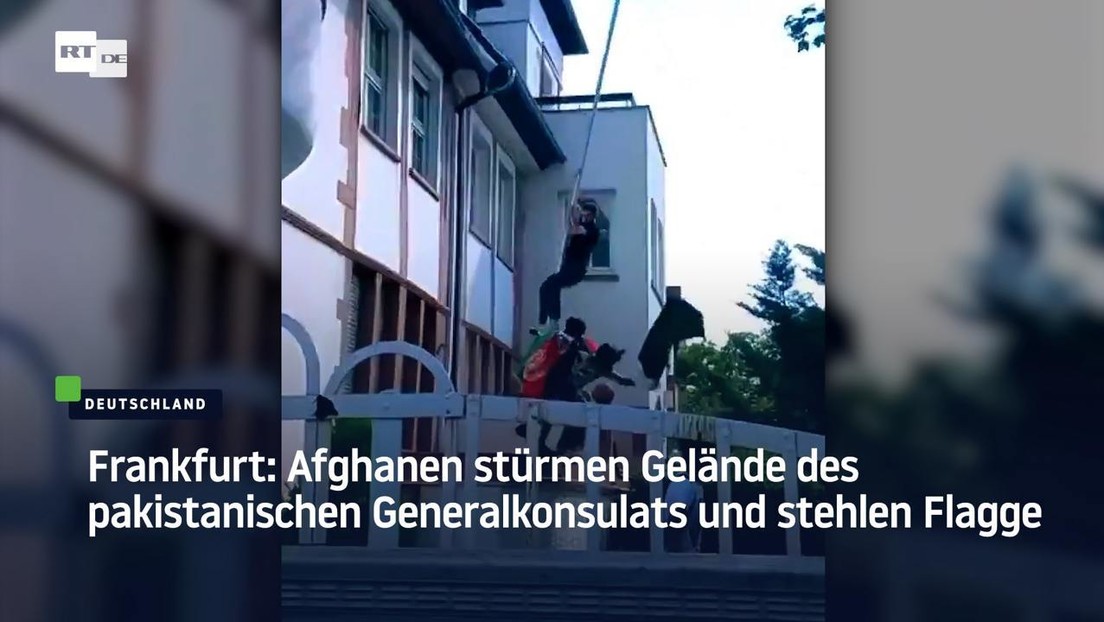 Frankfurt: Afghanen stürmen Gelände des pakistanischen Generalkonsulats und stehlen Flagge