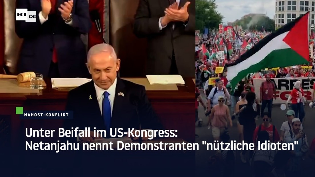 Unter Beifall im US-Kongress: Netanjahu nennt Demonstranten "nützliche Idioten"