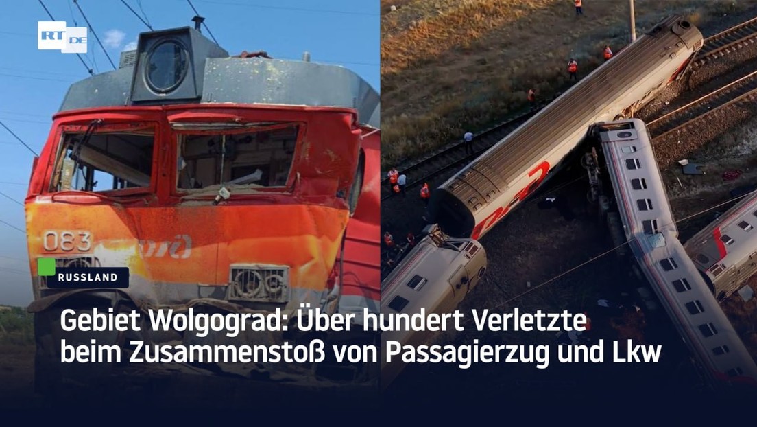 Gebiet Wolgograd: Über hundert Verletzte bei Zusammenstoß von Passagierzug und Lkw