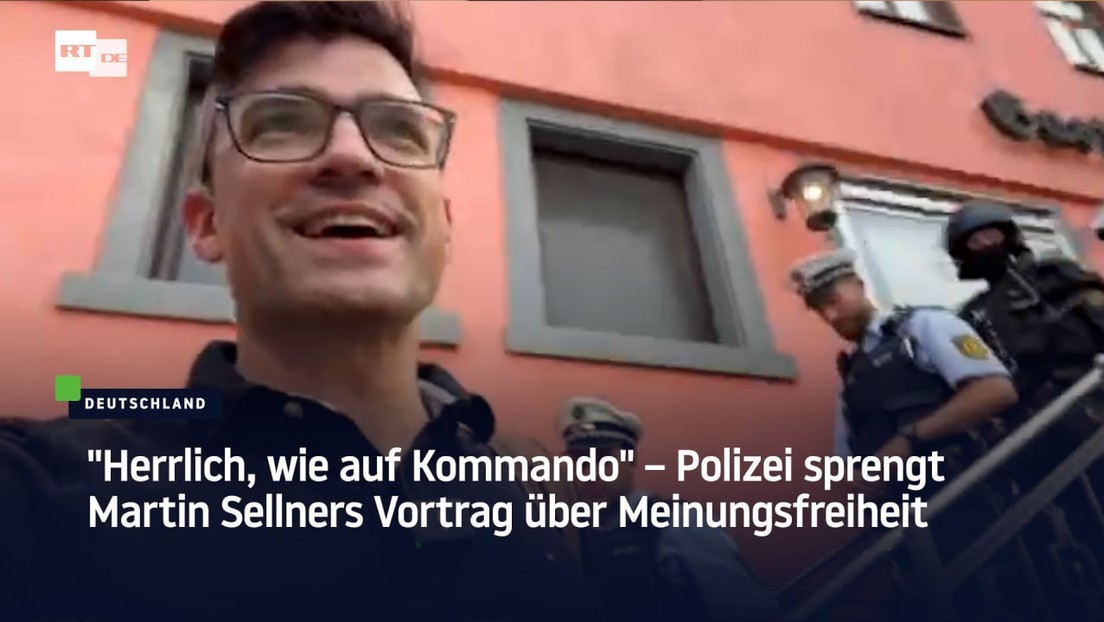 "Herrlich, wie auf Kommando" – Polizei sprengt Martin Sellners Vortrag über Meinungsfreiheit