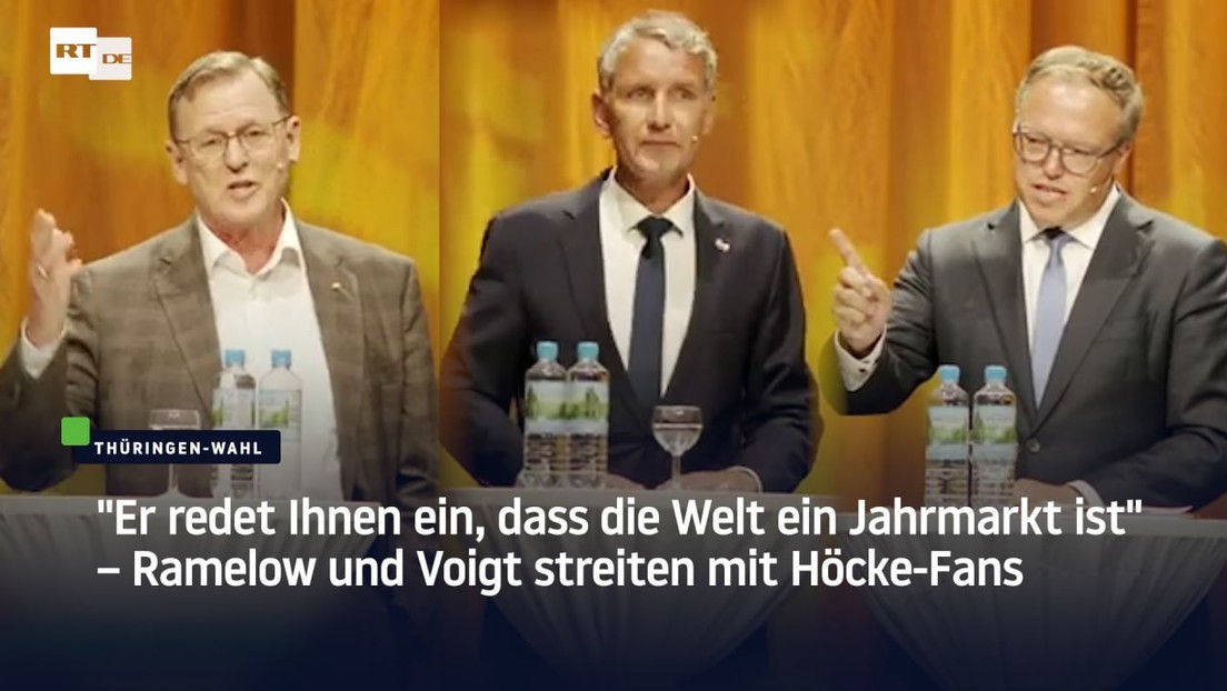 "Er redet Ihnen ein, dass die Welt ein Jahrmarkt ist" – Ramelow und Voigt streiten mit Höcke-Fans