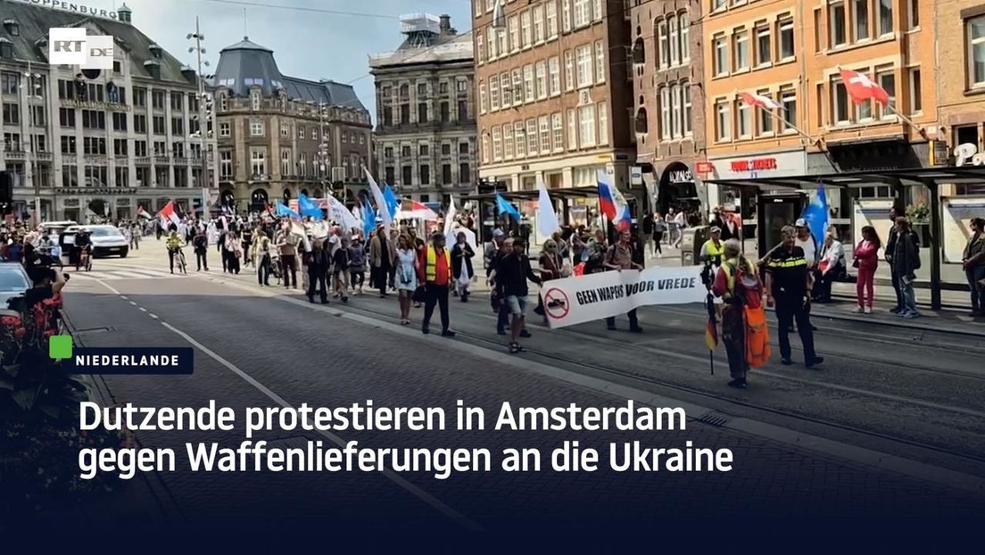 Dutzende protestieren in Amsterdam gegen Waffenlieferungen an die Ukraine