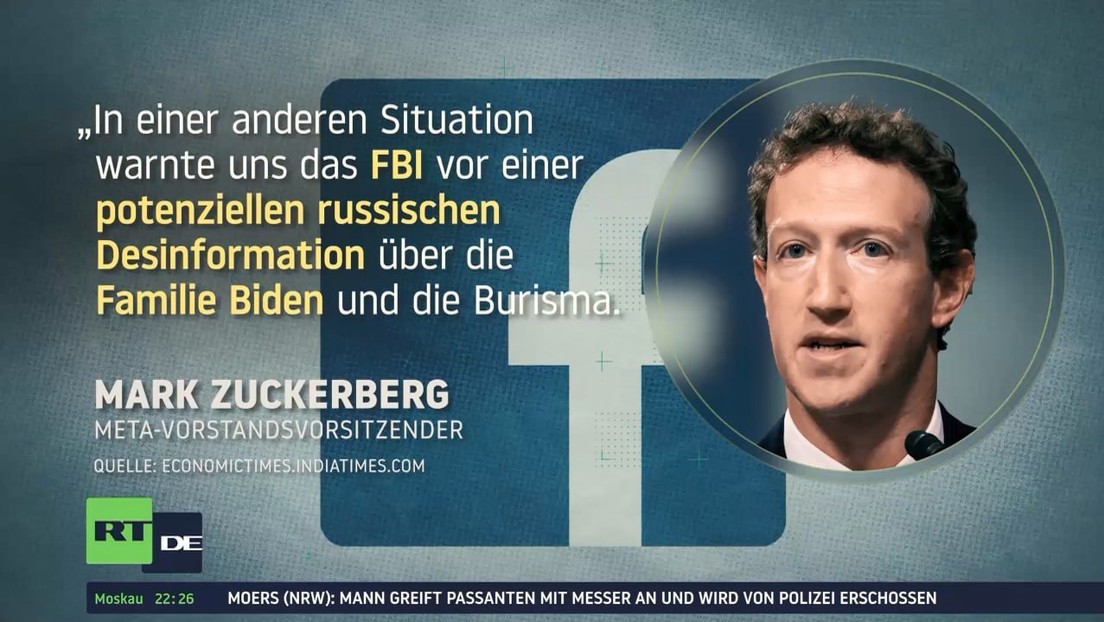 Facebook-Chef gesteht Zensur: Vorwürfe gegen Hunter Biden "keine russische Desinformation"