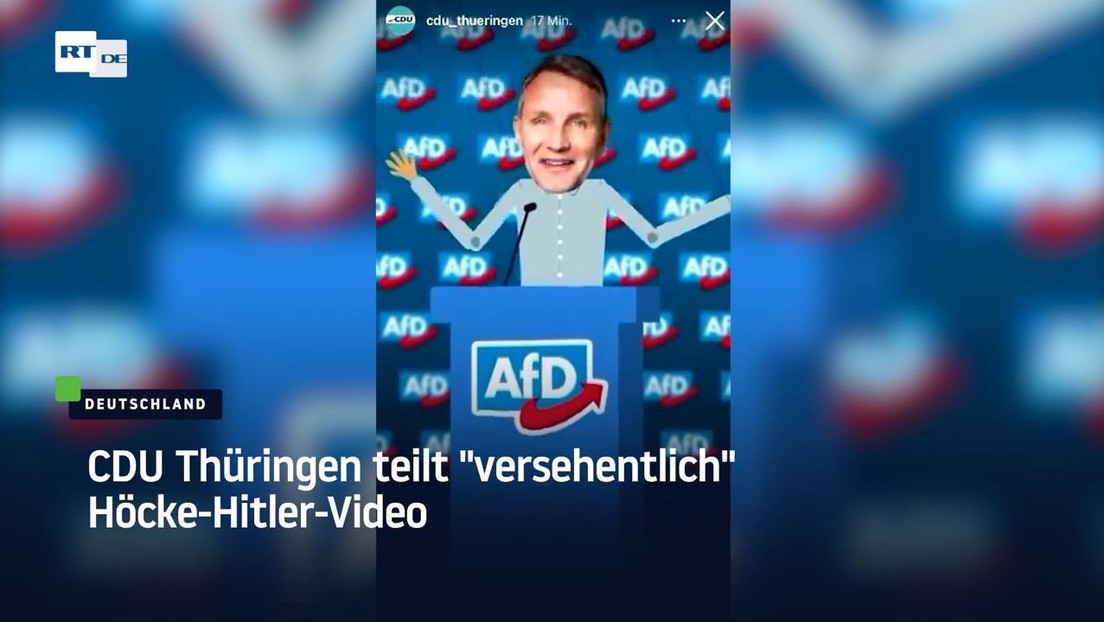 CDU Thüringen teilt "versehentlich" Höcke-Hitler-Video