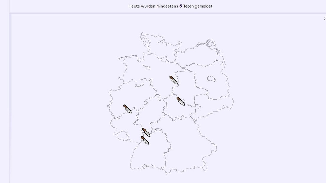 "Messerinzidenz" – Neue Website listet über Live-Tracker reale Ereignisse auf