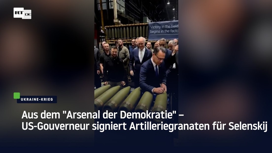 Aus dem "Arsenal der Demokratie" – US-Gouverneur signiert Artilleriegranaten für Selenskij