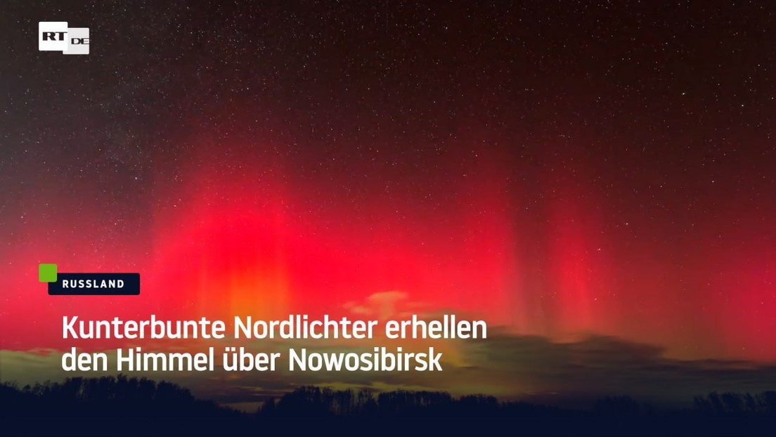 Russland: Kunterbunte Nordlichter erhellen den Himmel über Nowosibirsk