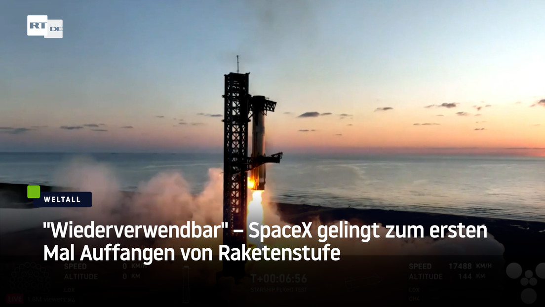 "Wiederverwendbar" – SpaceX gelingt zum ersten Mal Auffangen von Raketenstufe