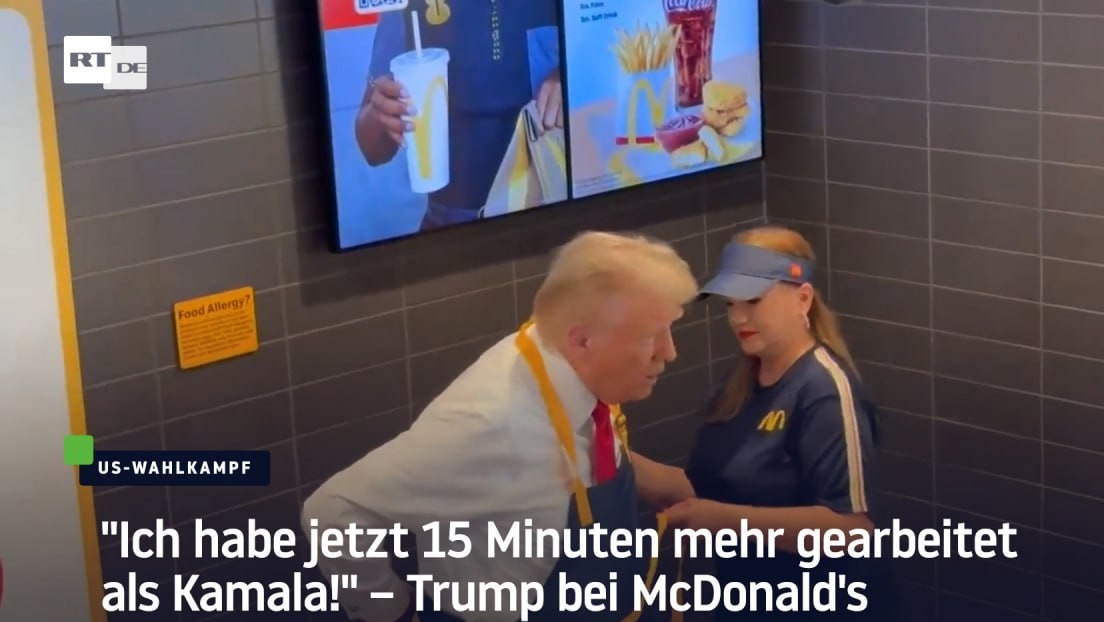 "Ich habe jetzt 15 Minuten mehr gearbeitet als Kamala!" – Trump bei McDonald's